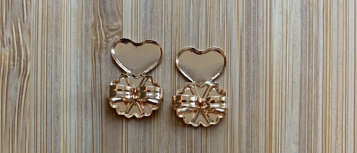 Pair of heart-shaped earring backs