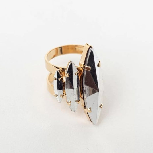 GRAY NAVETES RING GOLD PLATED