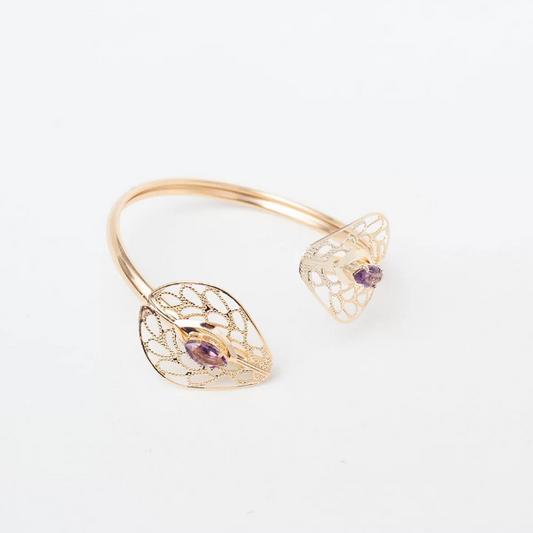 IMPERIAL BRACELET AMETHYST CRYSTAL GOLD PLATED