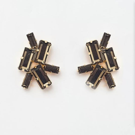 Lila Mix Gray Earrings Gold Plated