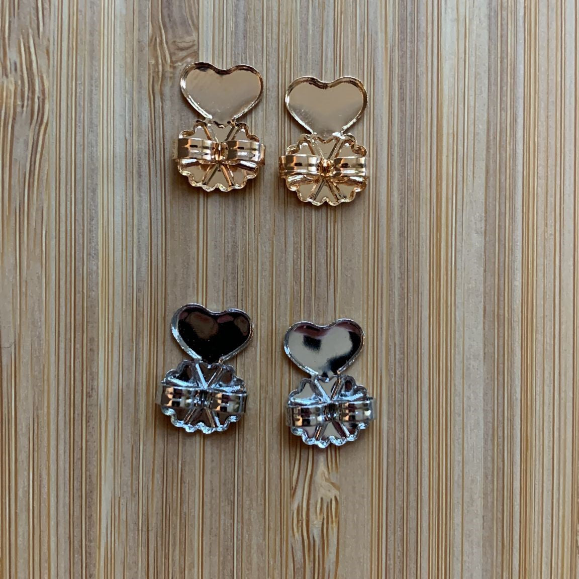 Pair of heart-shaped earring backs