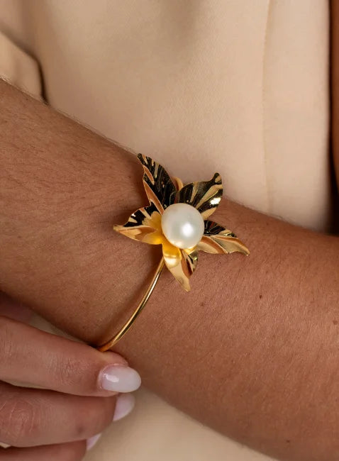 LILA FLOWER BRACELET GOLD PLATING