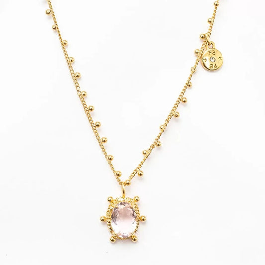 Pathway Pink Necklace Gold Plated