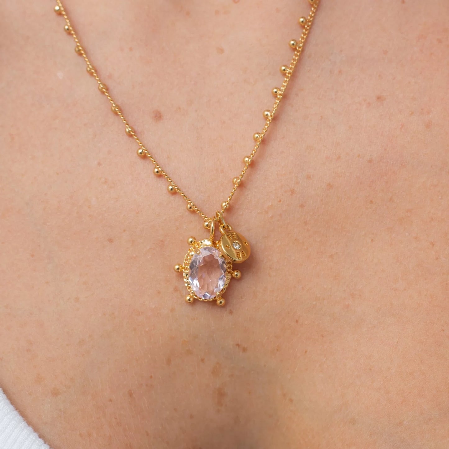 Pathway Pink Necklace Gold Plated