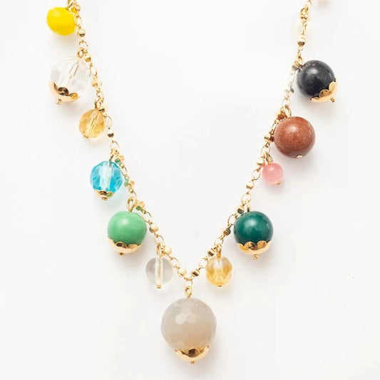 Gems Necklace Gold Plated