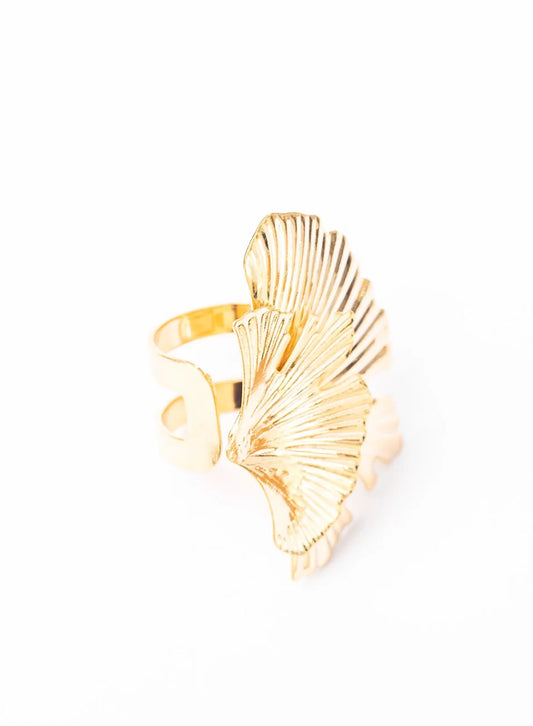 Ginkgo Leaf Ring Gold Plating