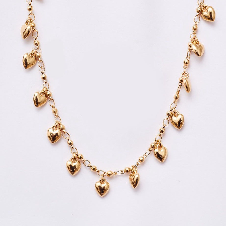 Little Hearts Choker Gold Plated