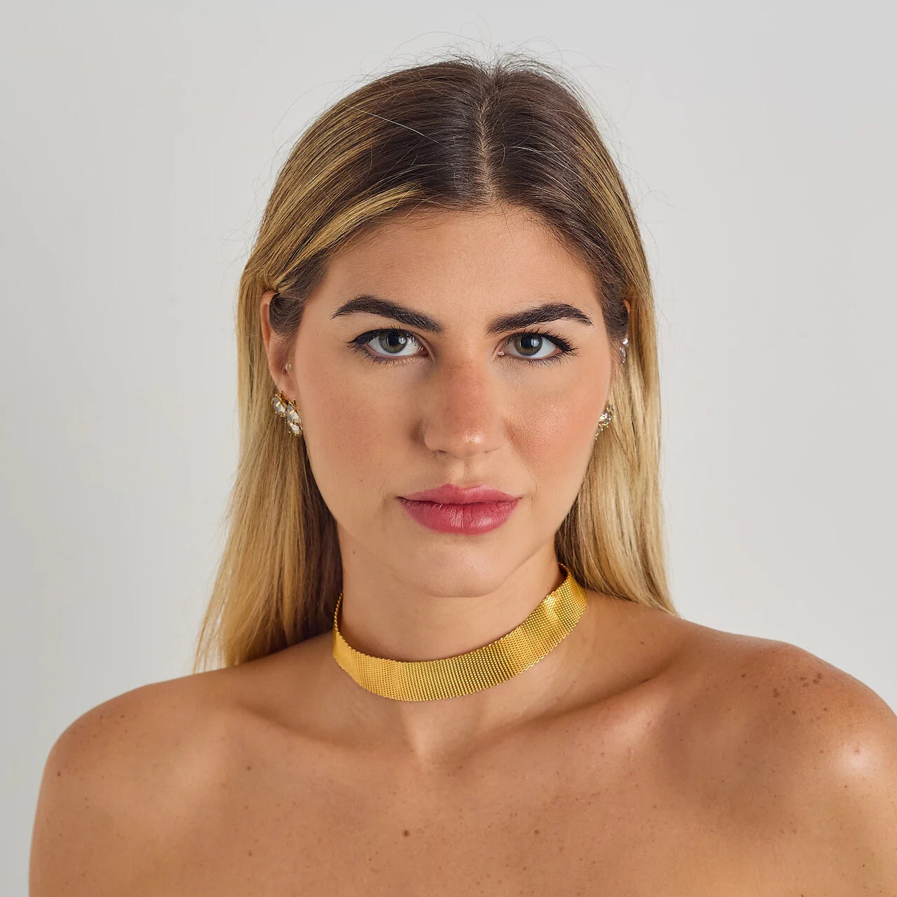 Gold-Plated Mesh Choker