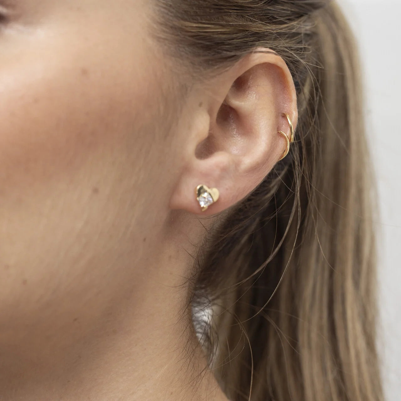 HEART LIGHT EARRINGS WITH GOLD PLATING