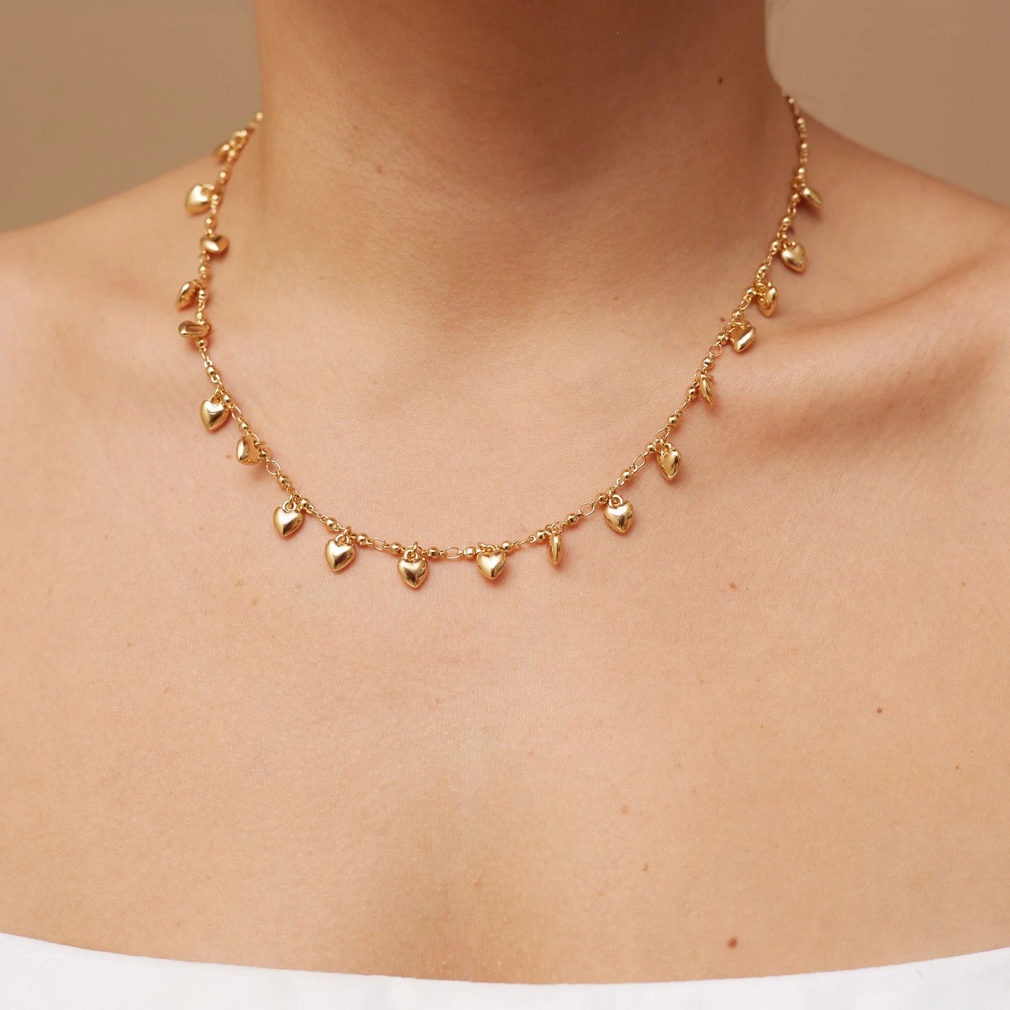 Little Hearts Choker Gold Plated