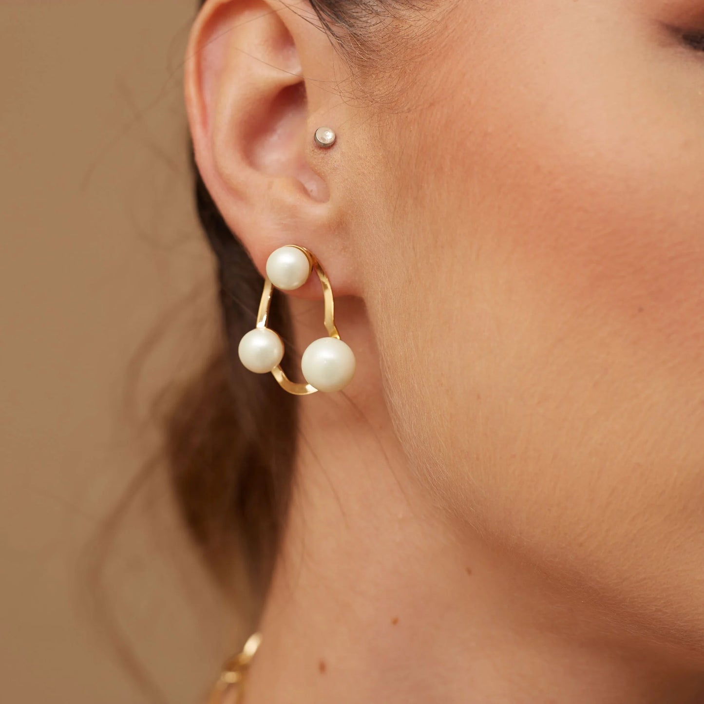 PHUKET EARRINGS PEARLS GOLD PLATED