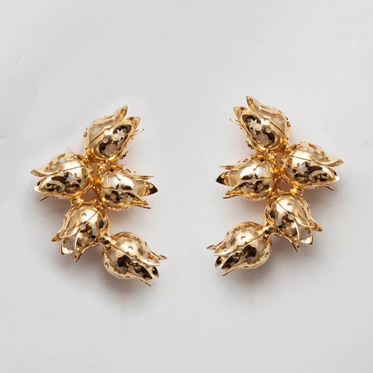 Tulips Earrings Gold Plated