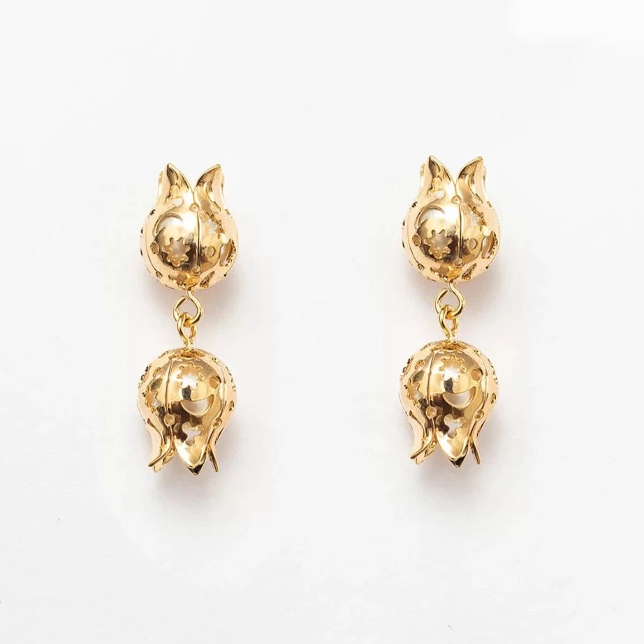 Tulip Earrings Gold Plated