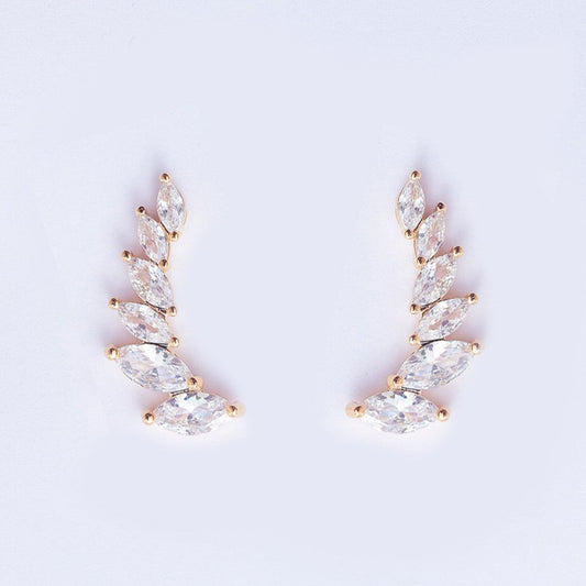 Clear Wings Earrings Gold Plated