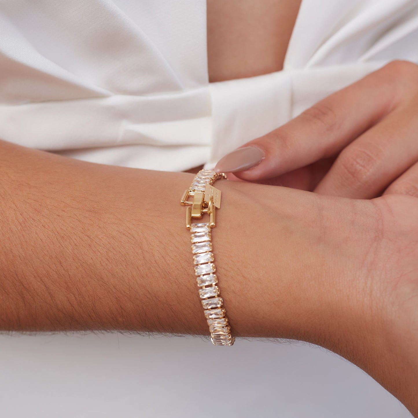 Baguette Riviera Bracelet Gold Plated