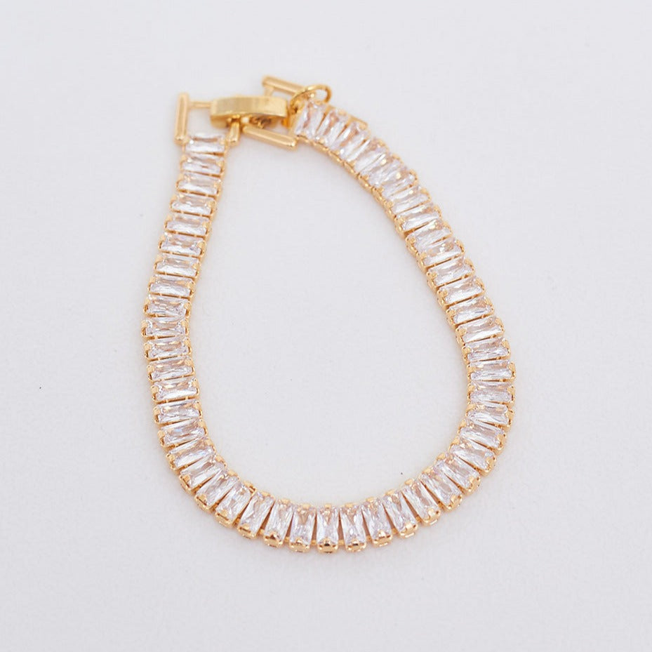 Baguette Riviera Bracelet Gold Plated