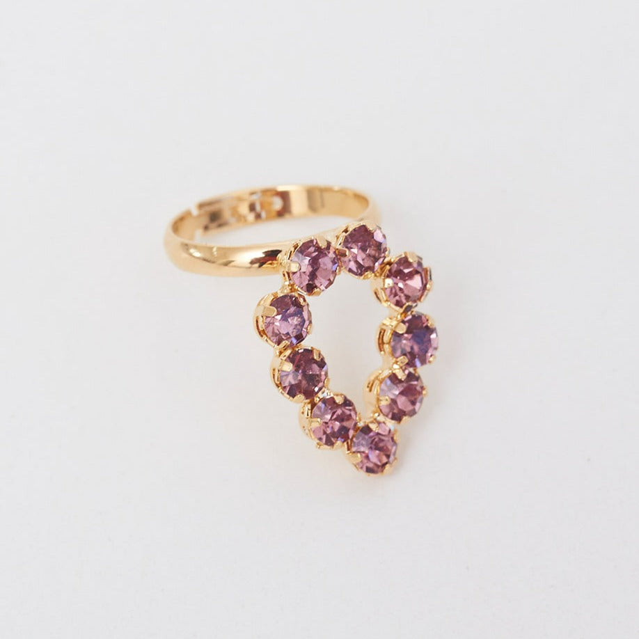 Lilac Drop Ring Gold Plated