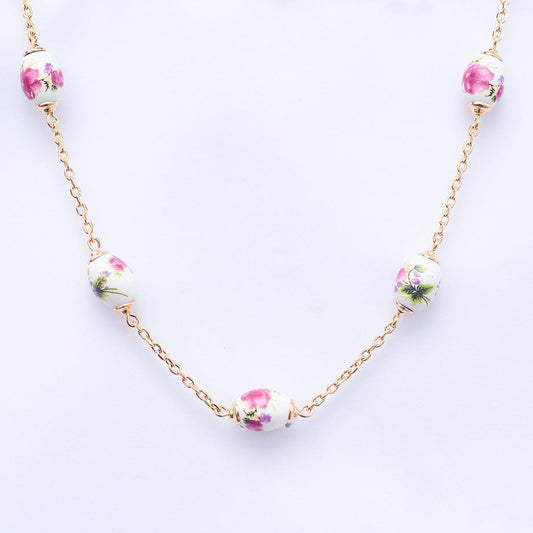 Porcelain Necklace Gold Plated