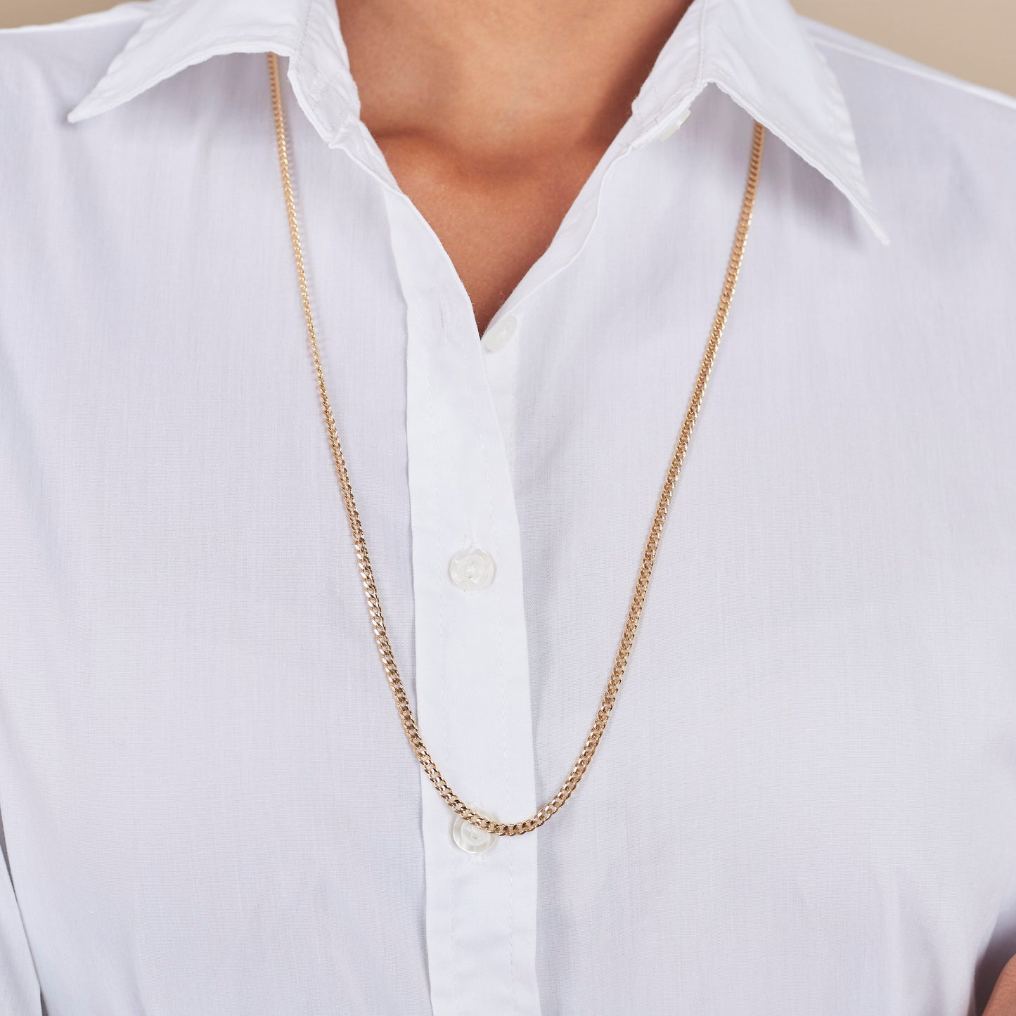 Nak Grumet Chain Necklace Gold Plated