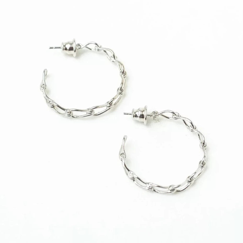 Chain Hoops White Rhodium Plating