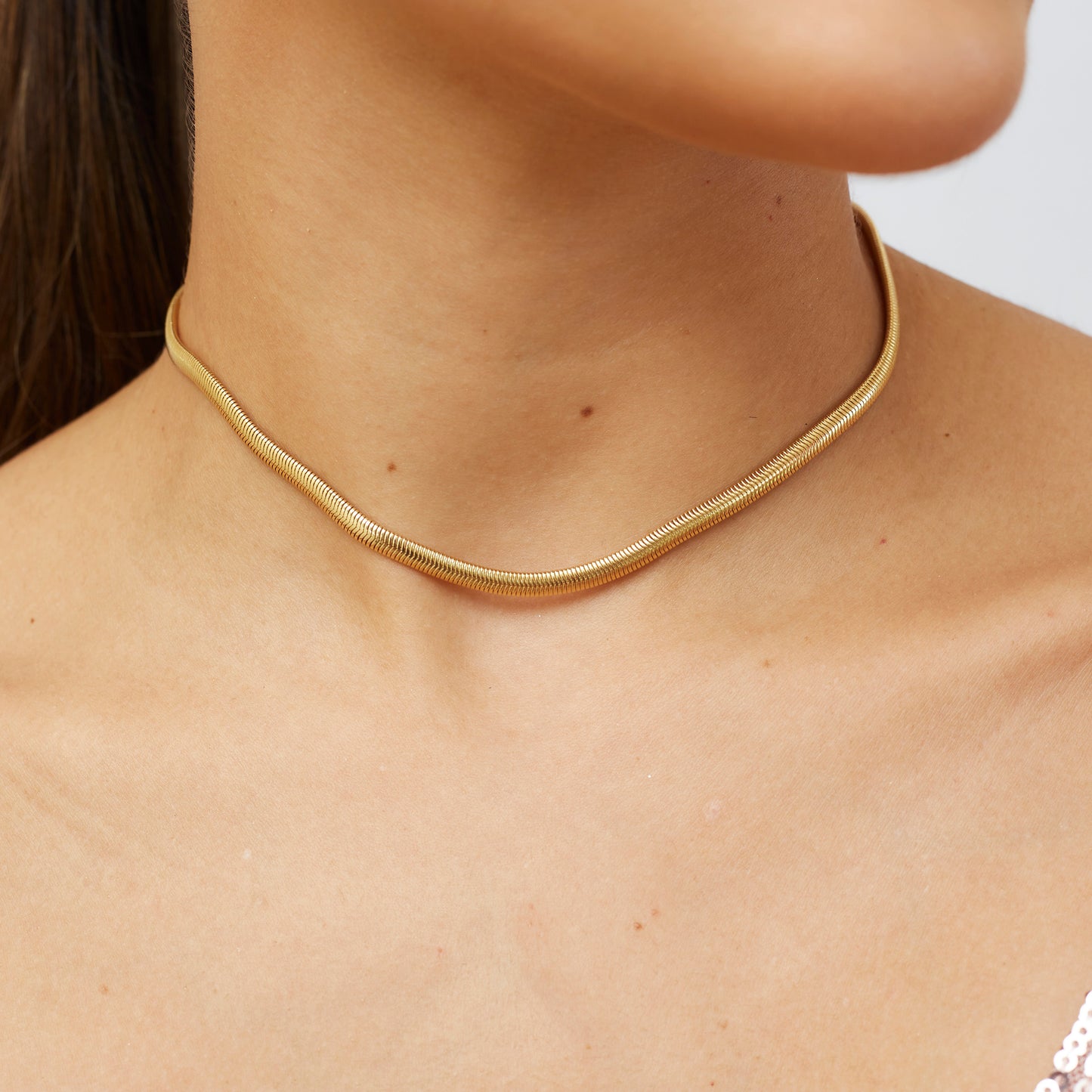 Snake Chain Choker Gold Plated